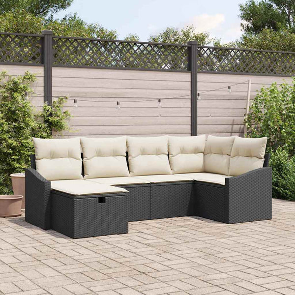 Tuin Sofa Set Met Kussen 6 Pcs 55 X 62 X 69 Cm Poly Riet