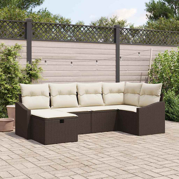 Tuin Sofa Set Met Kussen 6 Pcs 55 X 62 X 69 Cm Poly Riet