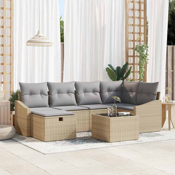 Tuin Sofa Set Met Kussen 6 Pcs 55 X 62 X 69 Cm Poly Riet