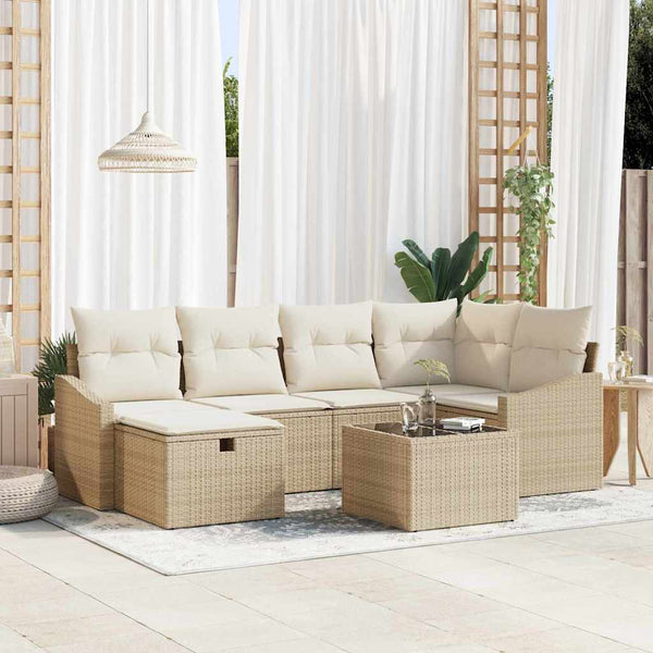 Tuin Sofa Set Met Kussen 6 Pcs 55 X 62 X 69 Cm Poly Riet