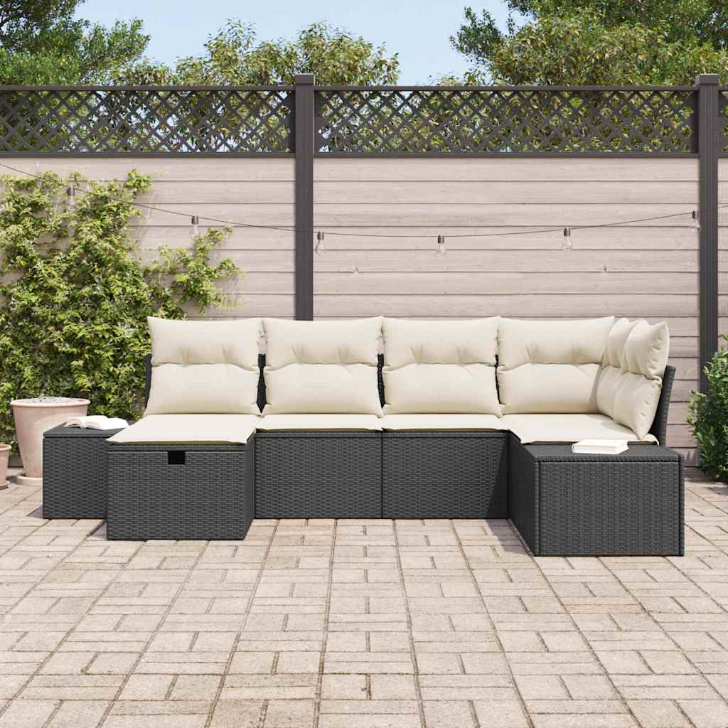 Tuin Sofa Set Met Kussen 6 Pcs 55 X 62 X 69 Cm Poly Riet