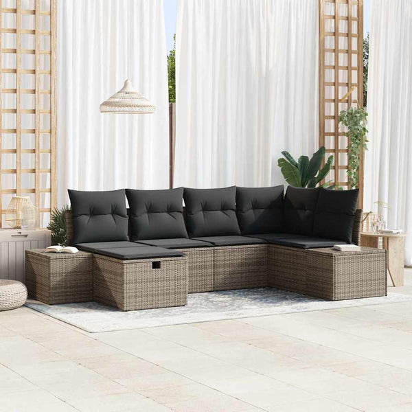 Tuin Sofa Set Met Kussen 6 Pcs 55 X 62 X 69 Cm Poly Riet