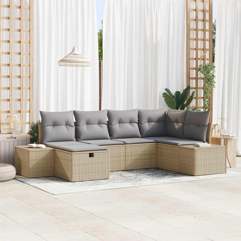 Tuin Sofa Set Met Kussen 6 Pcs 55 X 62 X 69 Cm Poly Riet