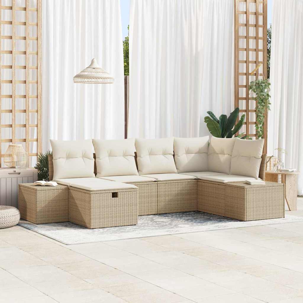 Tuin Sofa Set Met Kussen 6 Pcs 55 X 62 X 69 Cm Poly Riet
