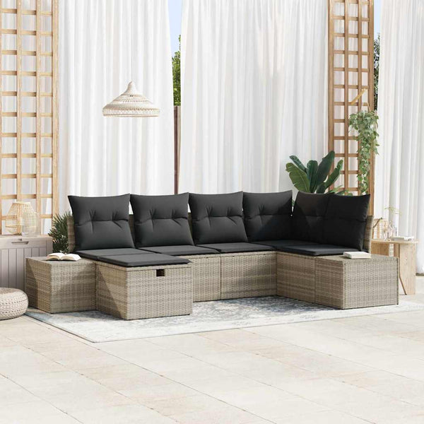 Tuin Sofa Set Met Kussen 6 Pcs 55 X 62 X 69 Cm Poly Riet