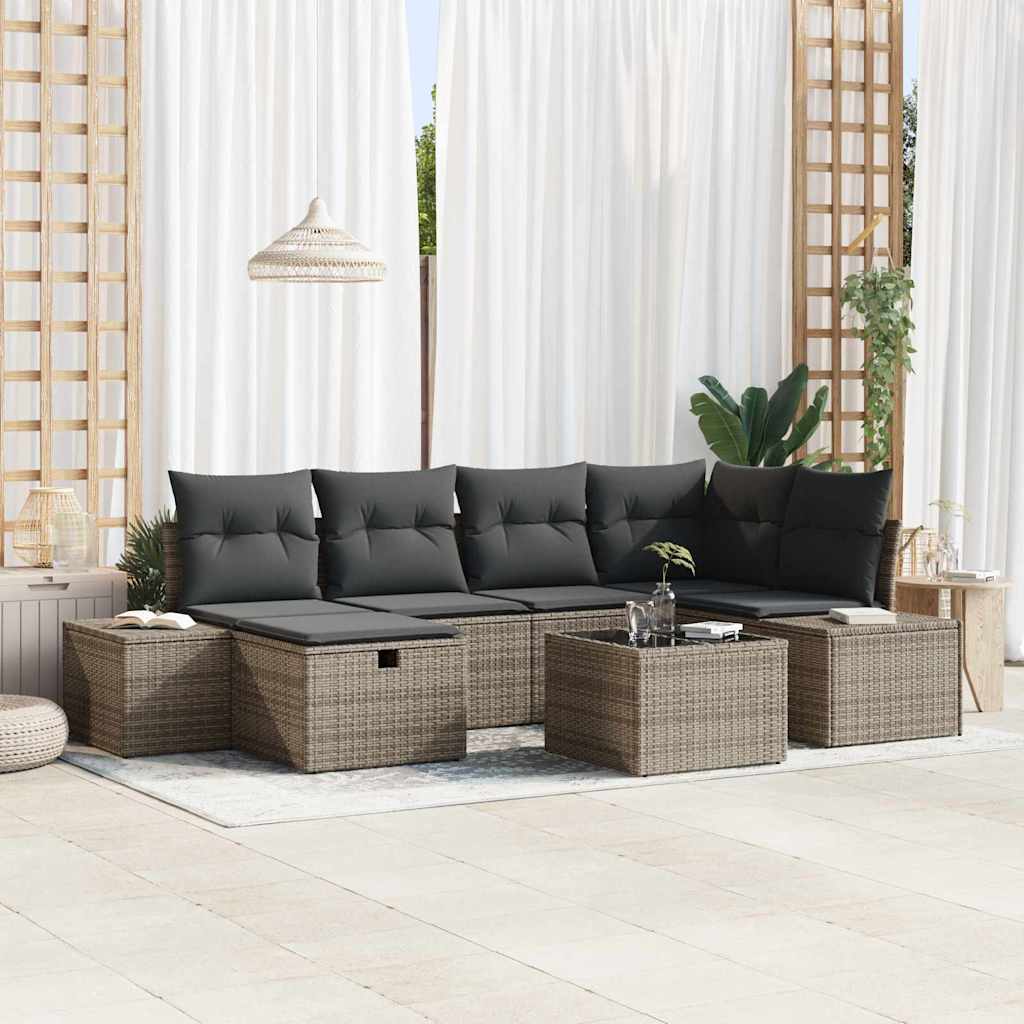 Tuin Sofa Set Met Kussen 6 Pcs 55 X 62 X 69 Cm Poly Riet