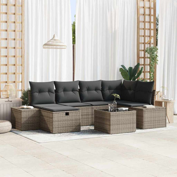Tuin Sofa Set Met Kussen 6 Pcs 55 X 62 X 69 Cm Poly Riet