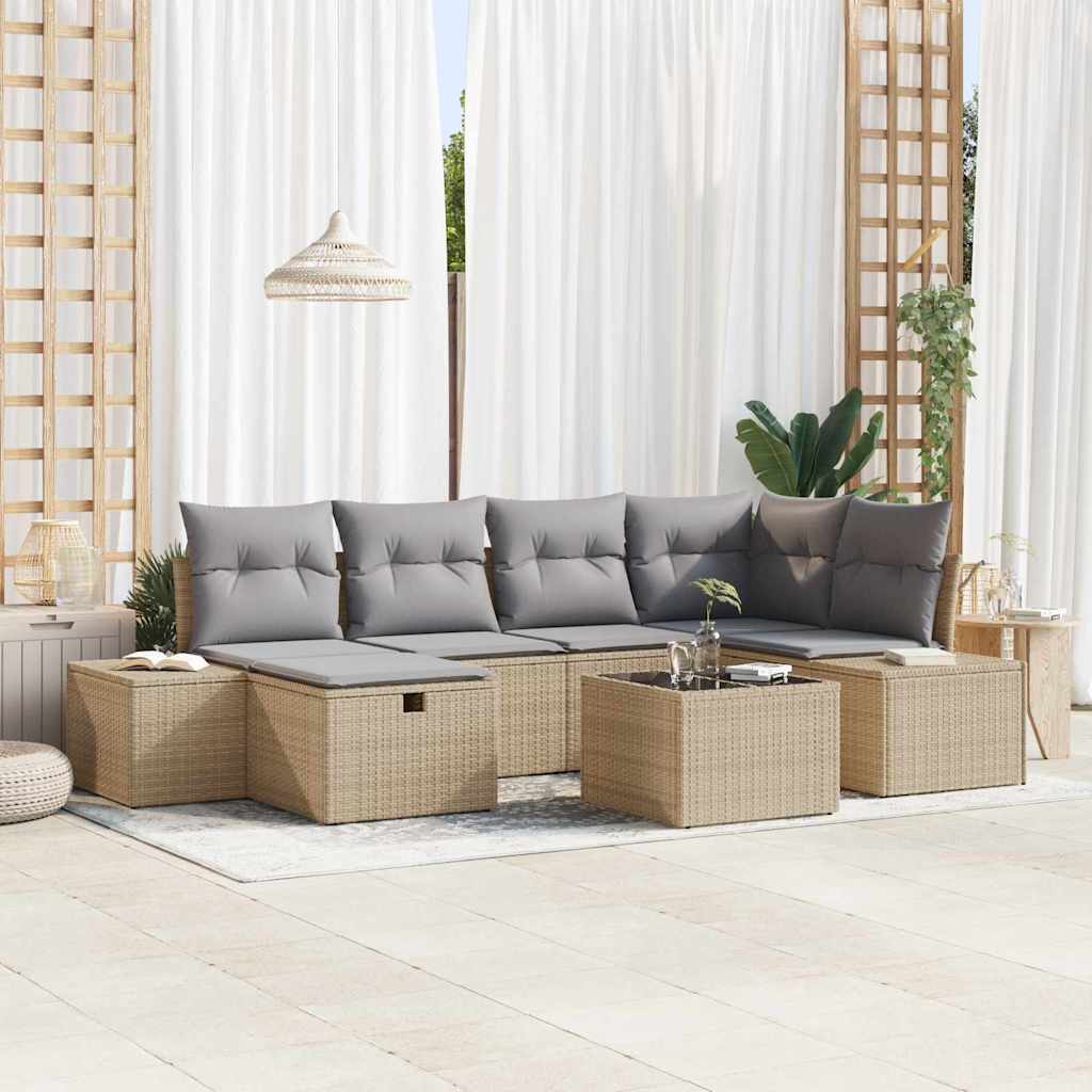 Tuin Sofa Set Met Kussen 6 Pcs 55 X 62 X 69 Cm Poly Riet