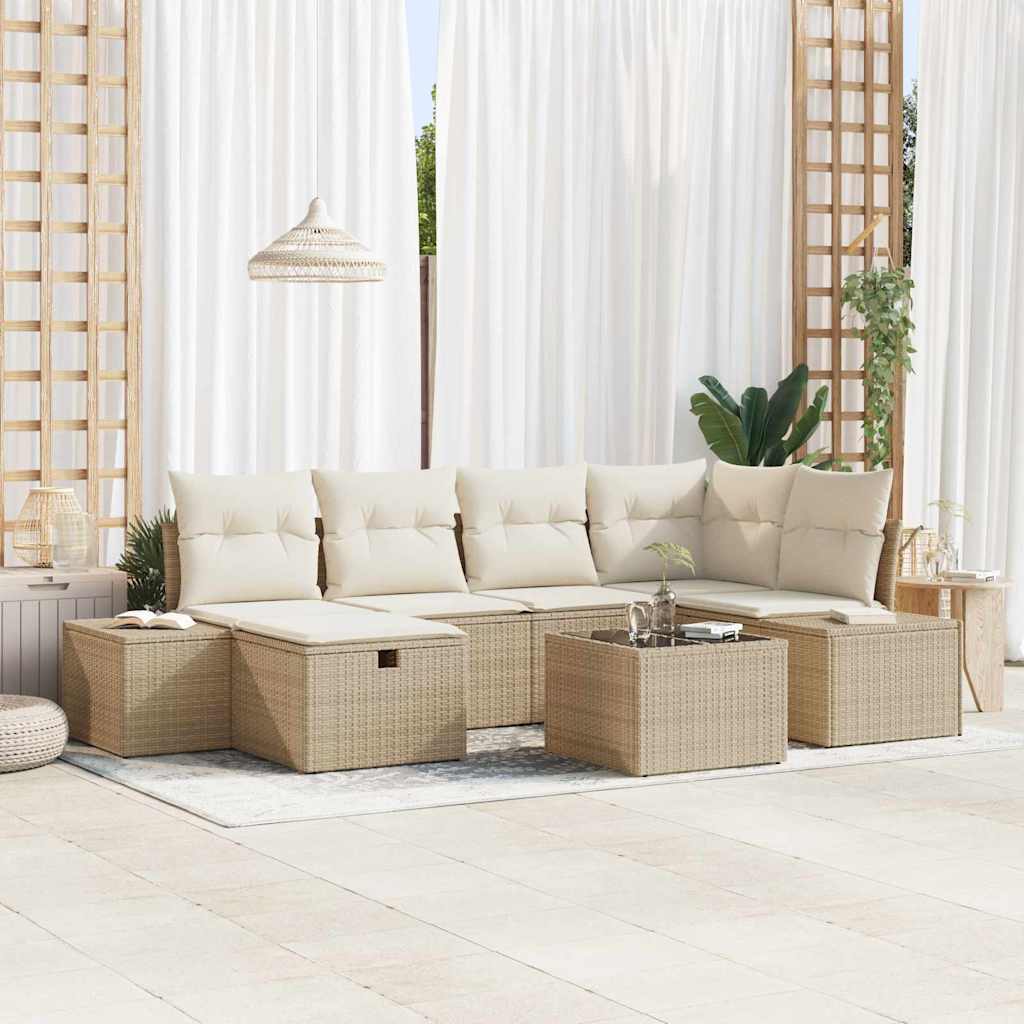 Tuin Sofa Set Met Kussen 6 Pcs 55 X 62 X 69 Cm Poly Riet