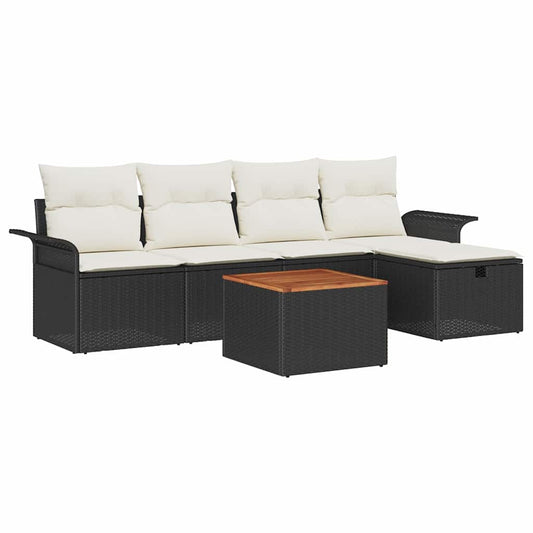 Tuin Sofa Set Met Kussen Met Opslag 6 Pcs Poly Riet
