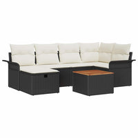 Tuin Sofa Set Met Kussen Met Opslag 7 Pcs Poly Riet