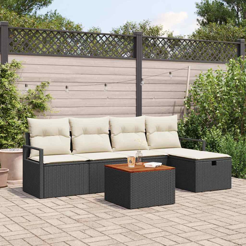 Tuin Sofa Set Met Kussen Met Opslag 6 Pcs Poly Riet