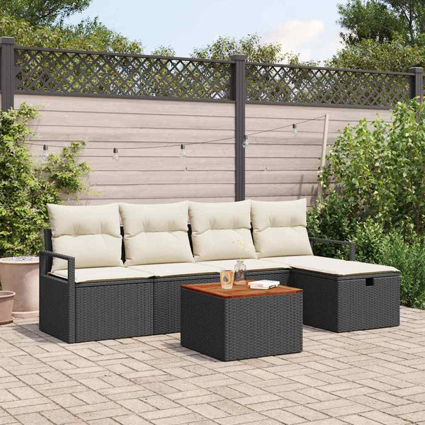 Tuin Sofa Set Met Kussen Met Opslag 6 Pcs Poly Riet