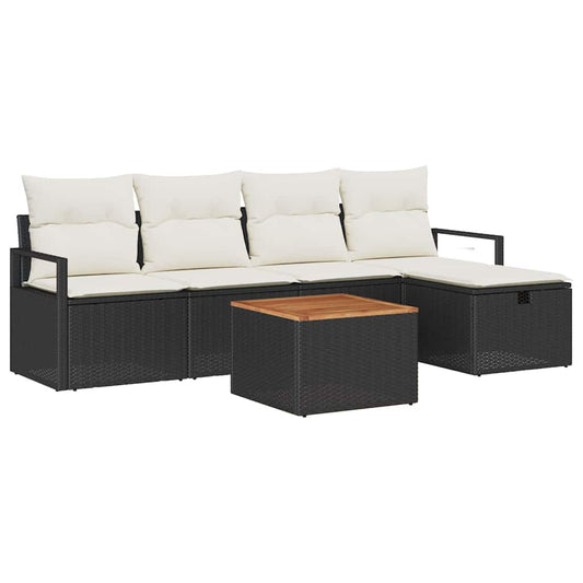 Tuin Sofa Set Met Kussen Met Opslag 6 Pcs Poly Riet