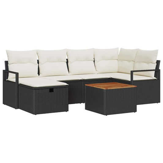 Tuin Sofa Set Met Kussen Met Opslag 7 Pcs Poly Riet