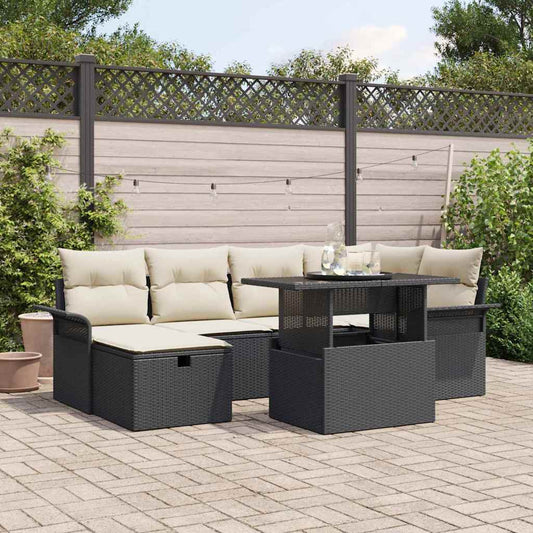 Tuin Sofa Set Met Kussen Met Opslag 7 Pcs Poly Riet