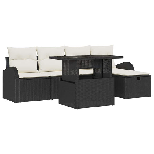 Tuin Sofa Set Met Kussen Met Opslag 6 Pcs Poly Riet