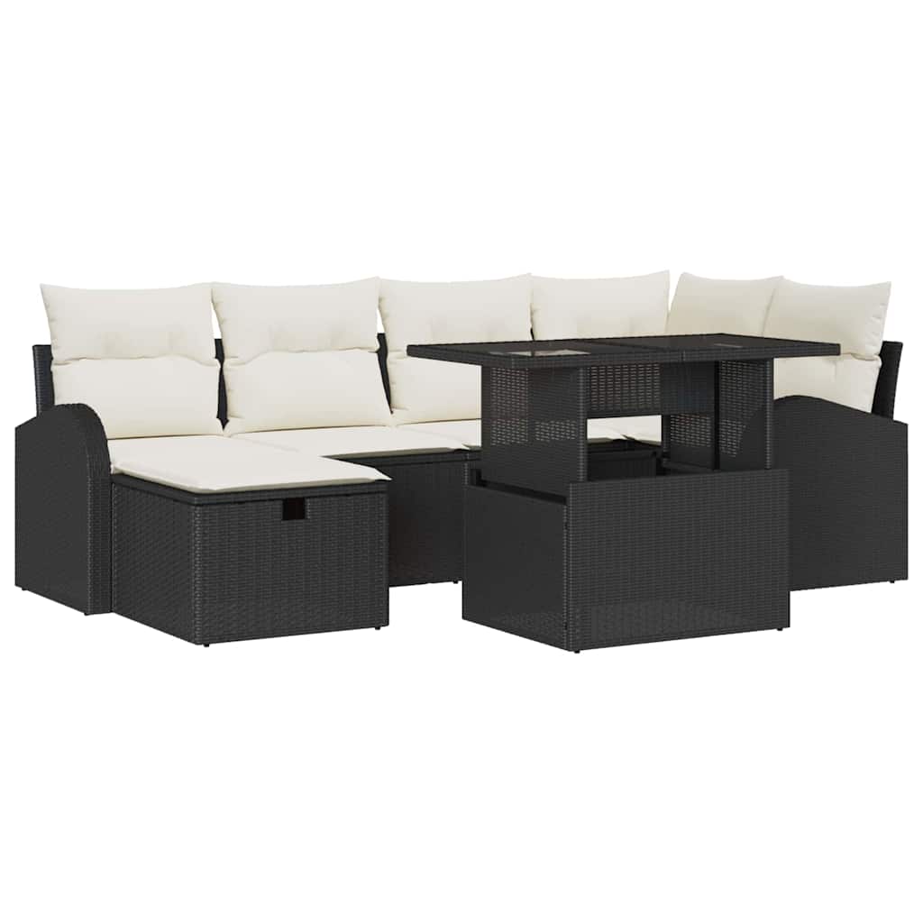 Tuin Sofa Set Met Kussen Met Opslag 7 Pcs Poly Riet