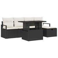 Tuin Sofa Set Met Kussen Met Opslag 6 Pcs Poly Riet