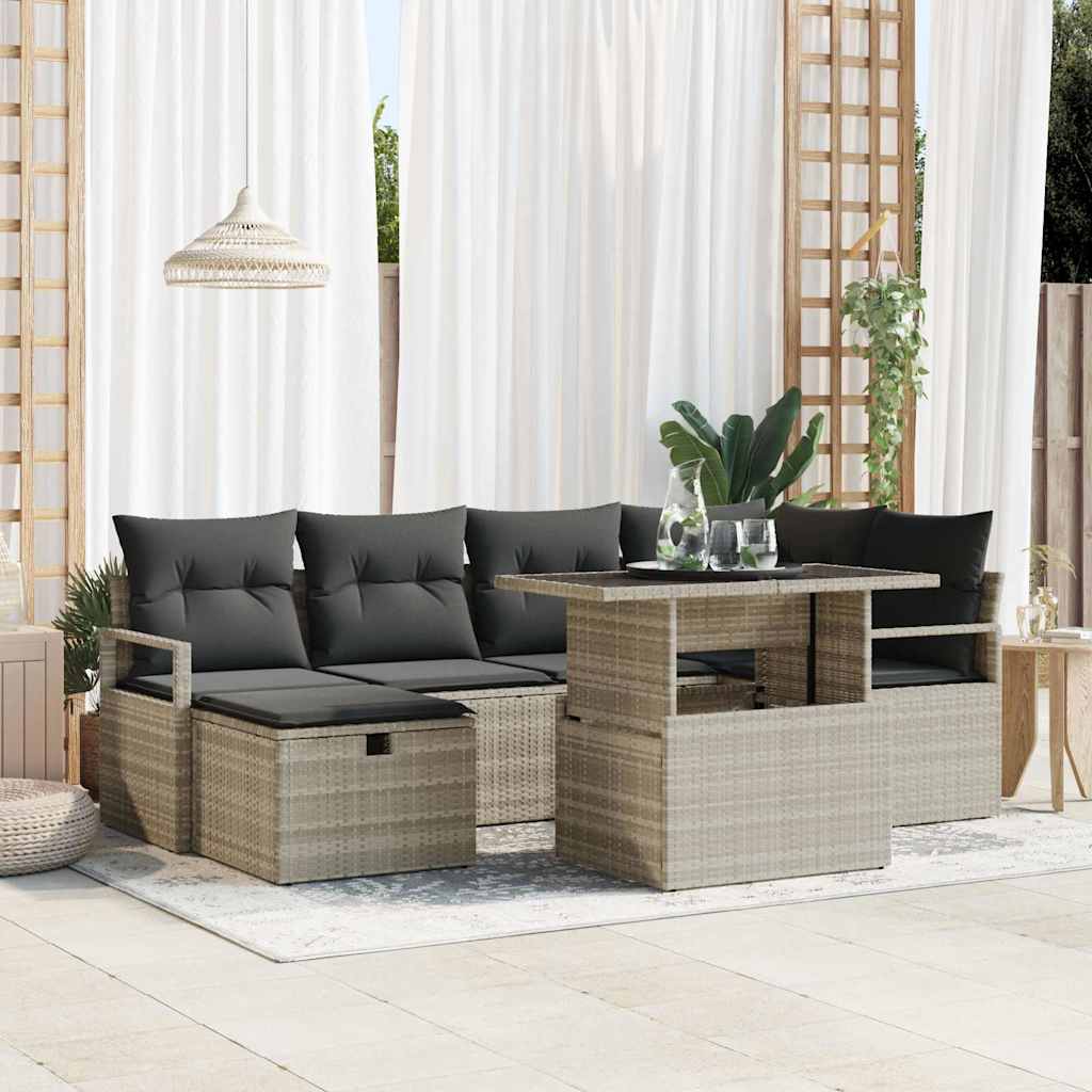 Tuin Sofa Set Met Kussen Met Opslag 7 Pcs Poly Riet