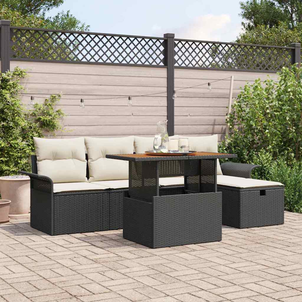 Tuin Sofa Set 6 Pcs Poly Rattan