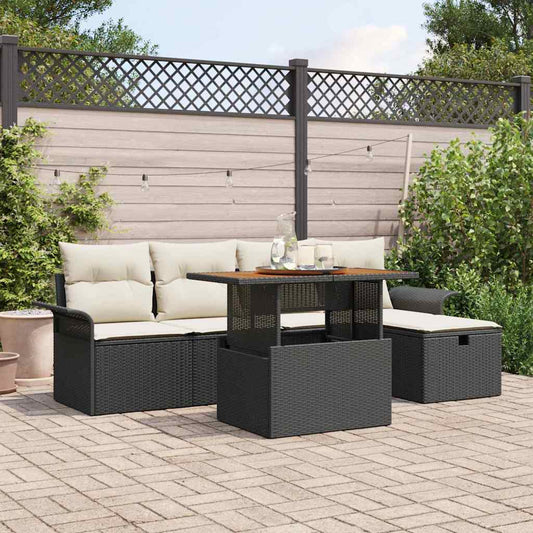 Tuin Sofa Set 6 Pcs Poly Rattan