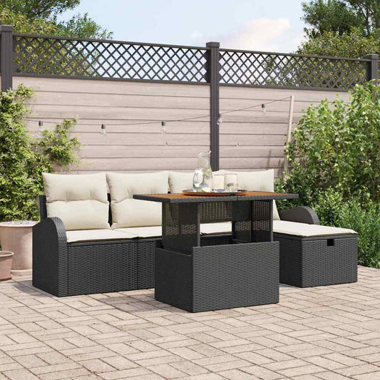 Tuin Sofa Set 6 Pcs Poly Rattan