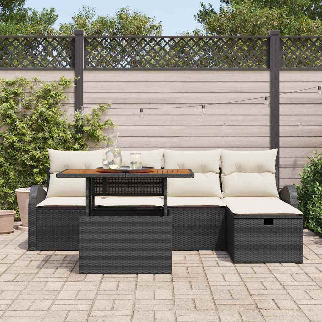 Tuin Sofa Set 6 Pcs Poly Rattan