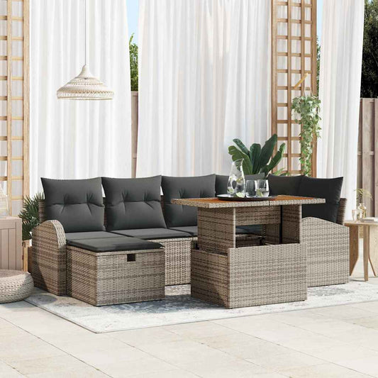 Tuin Sofa Set 7 Pcs Poly Rattan