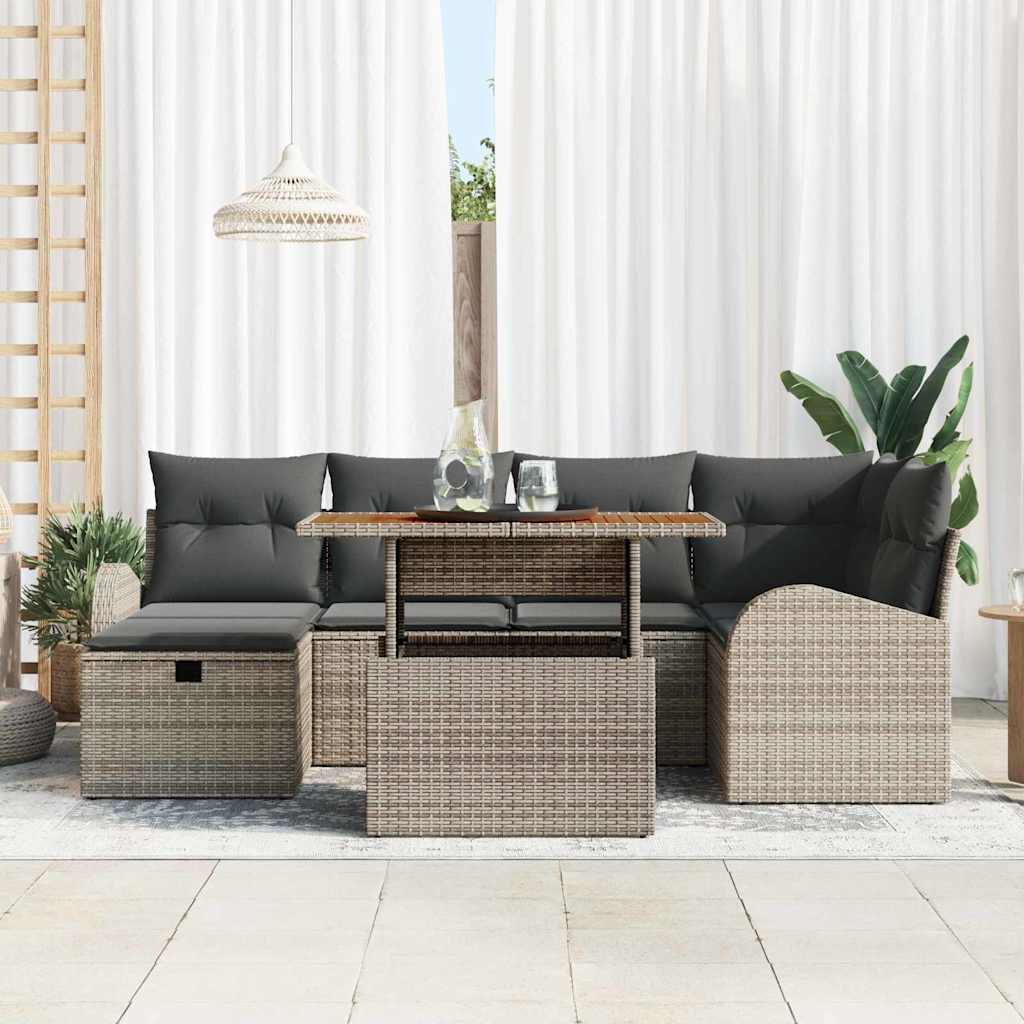 Tuin Sofa Set 7 Pcs Poly Rattan