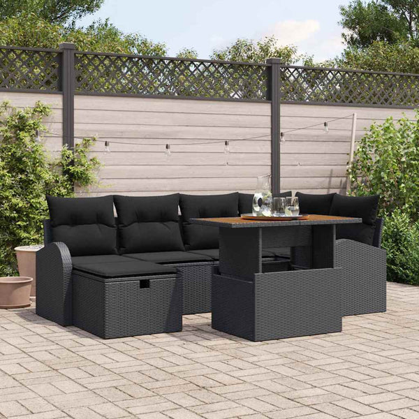 Tuin Sofa Set 7 Pcs Poly Rattan