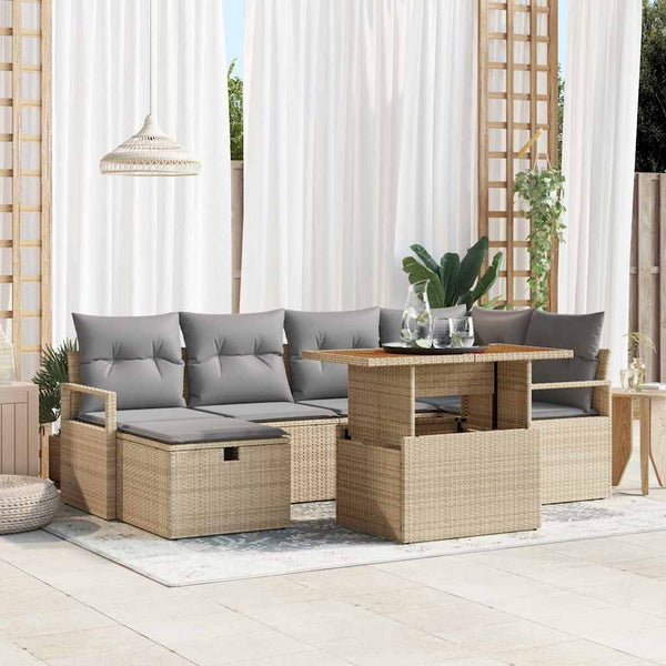 Tuin Sofa Set 7 Pcs Poly Rattan