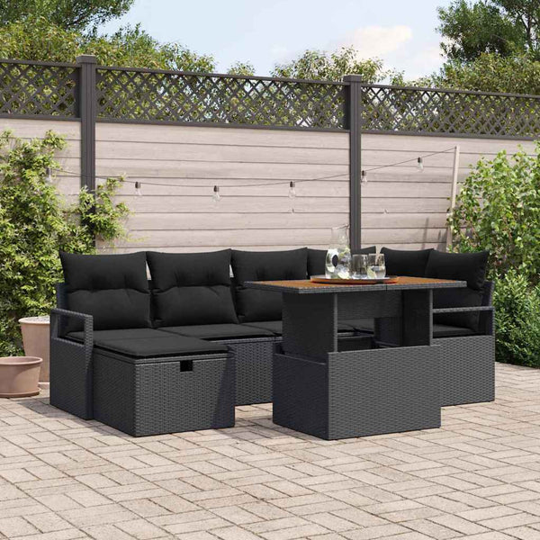 Tuin Sofa Set 7 Pcs Poly Rattan
