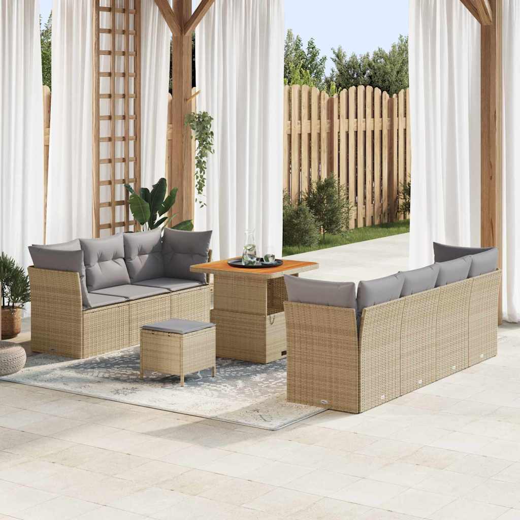 Tuin Sofa Set 10 Pcs Poly Rattan