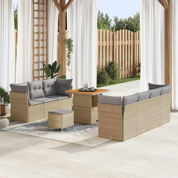 Tuin Sofa Set 10 Pcs Poly Rattan