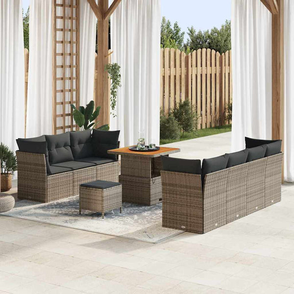 Tuin Sofa Set 10 Pcs Poly Rattan
