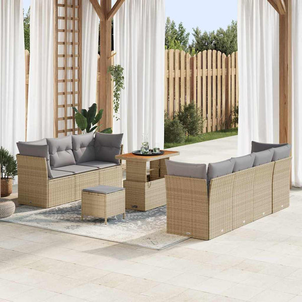 Tuin Sofa Set 10 Pcs Poly Rattan