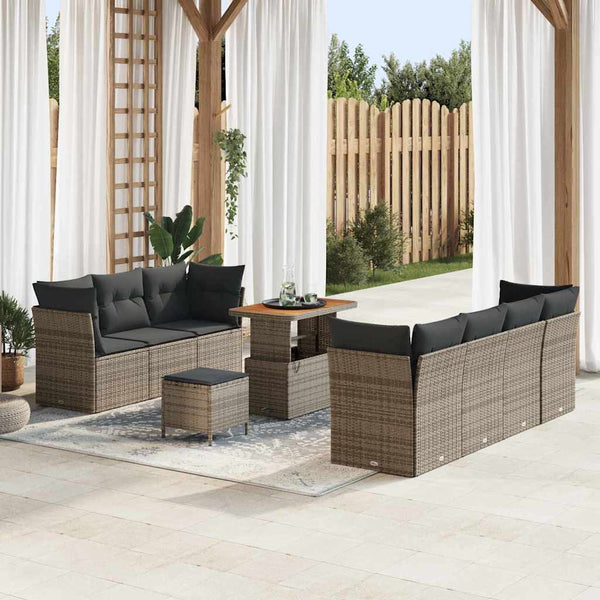 Tuin Sofa Set 10 Pcs Poly Rattan