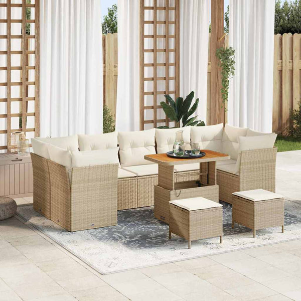 Tuin Sofa Set 10 Pcs Poly Rattan