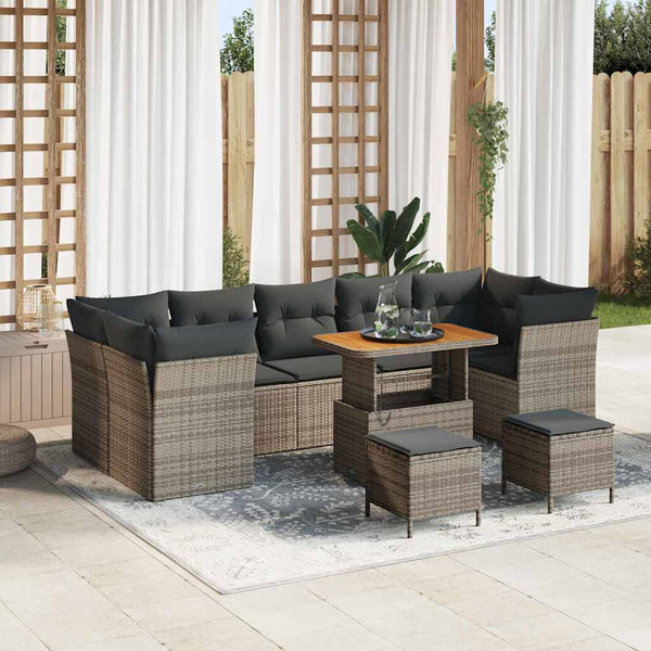 Tuin Sofa Set 10 Pcs Poly Rattan