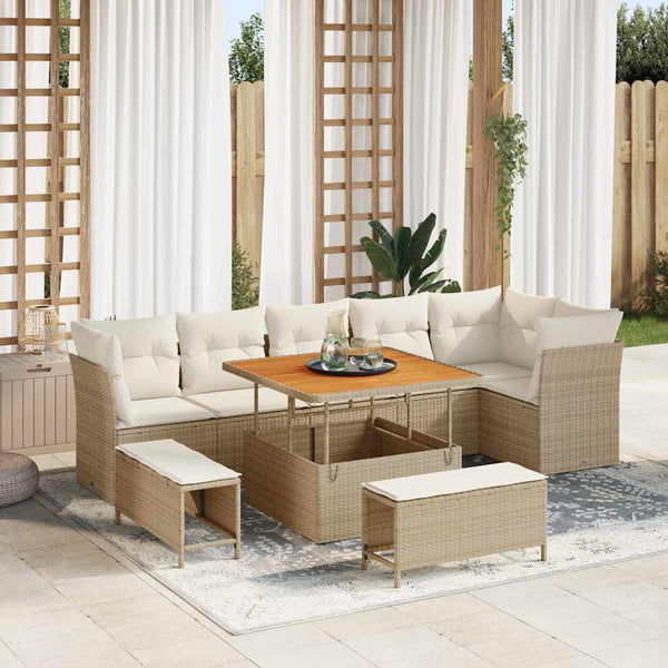 Tuin Sofa Set 9 Pcs Poly Rattan