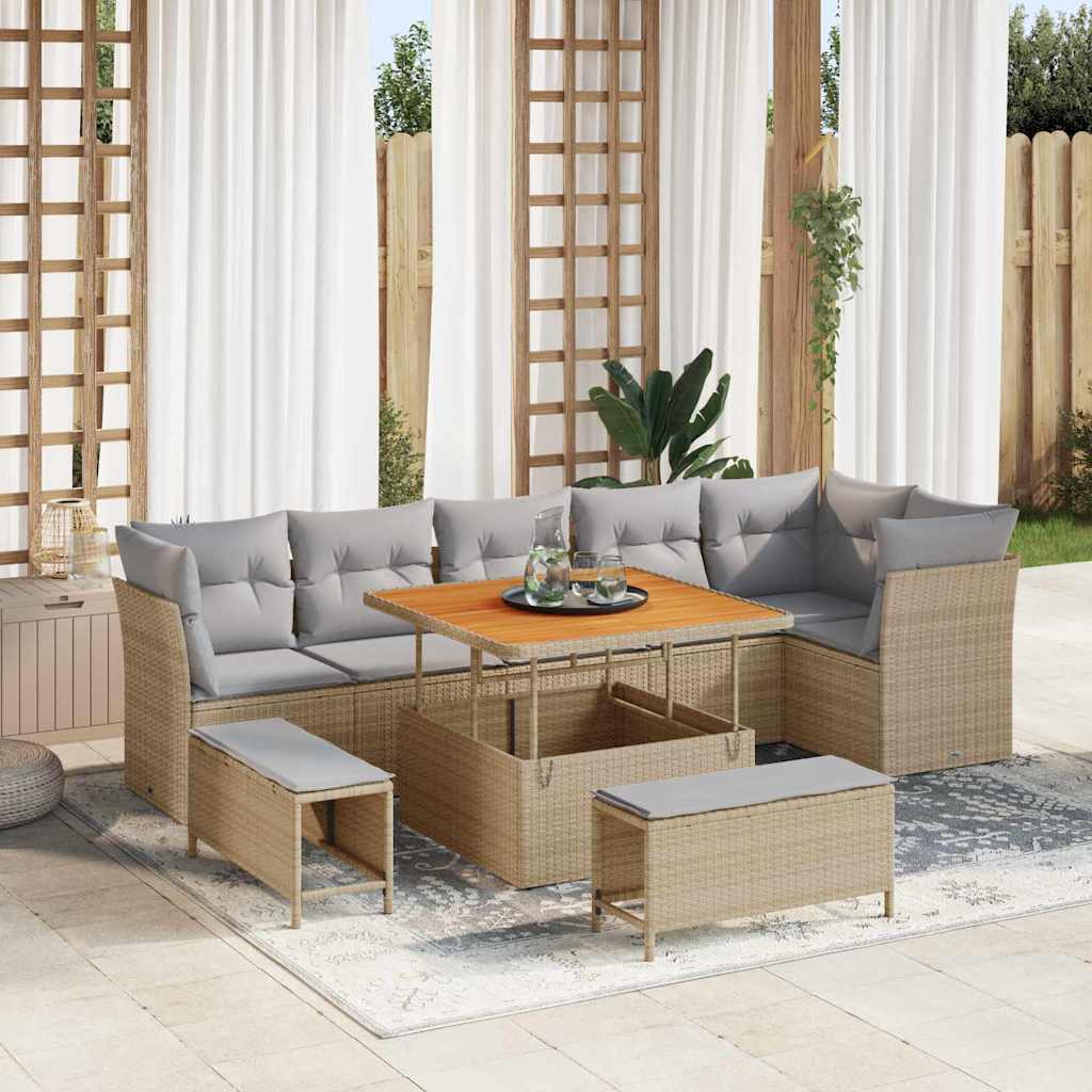 Tuin Sofa Set 9 Pcs Poly Rattan