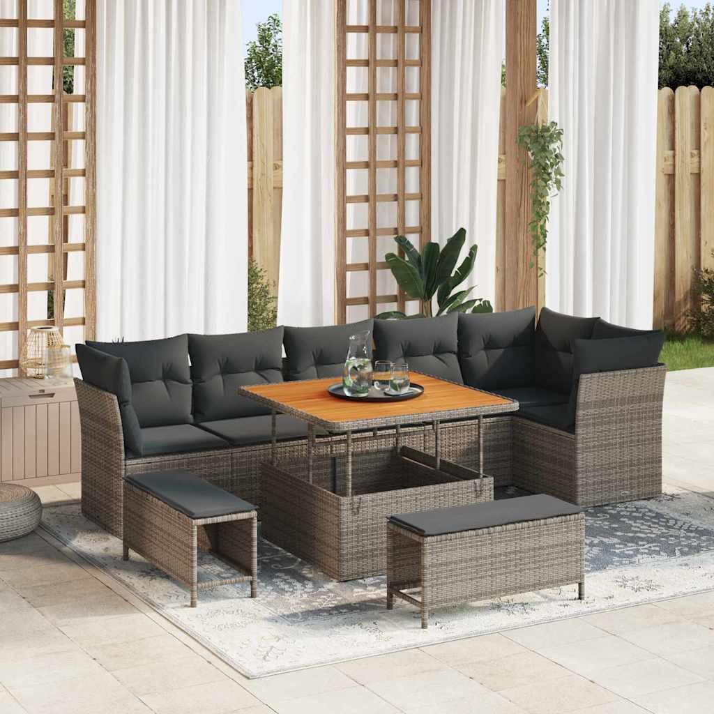 Tuin Sofa Set 9 Pcs Poly Rattan