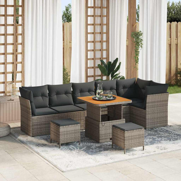 Tuin Sofa Set 9 Pcs Poly Rattan