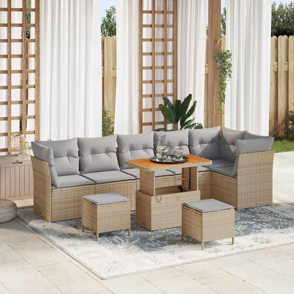 Tuin Sofa Set 9 Pcs Poly Rattan
