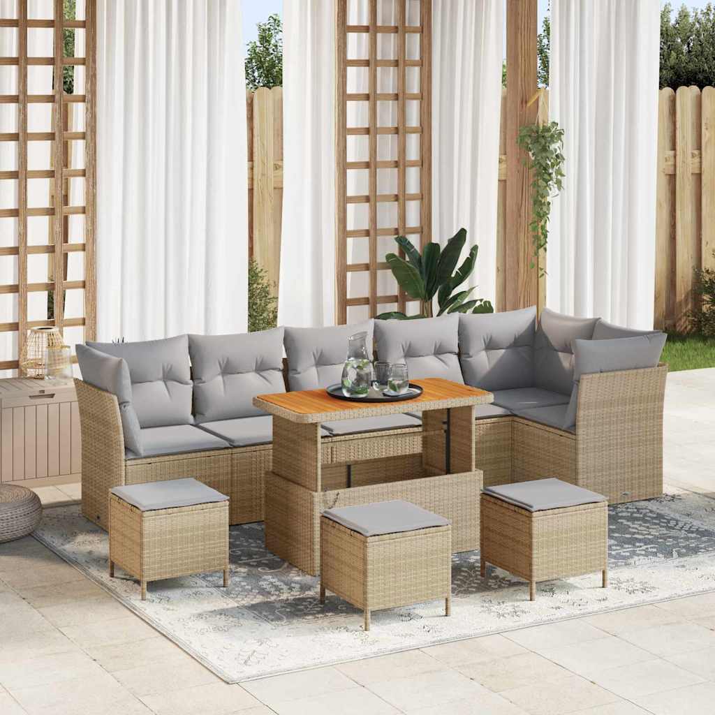 Tuin Sofa Set 9 Pcs Poly Rattan