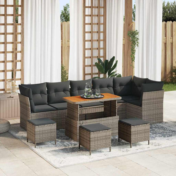 Tuin Sofa Set 9 Pcs Poly Rattan
