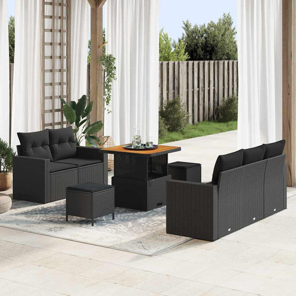 Tuin Sofa Set In Hoogte Verstelbaar 8 Pcs Poly Rattan