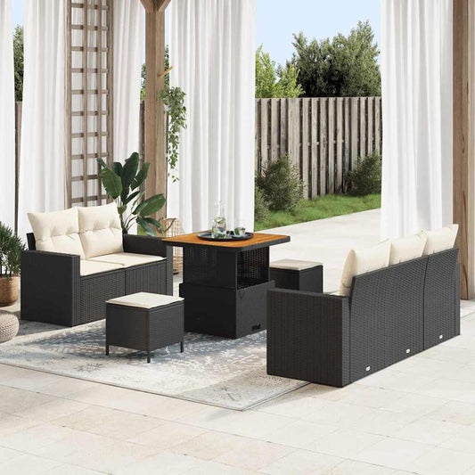 Tuin Sofa Set In Hoogte Verstelbaar 8 Pcs Poly Rattan