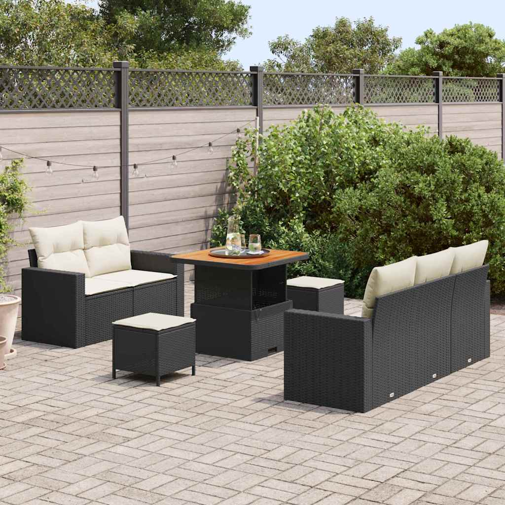 Tuin Sofa Set In Hoogte Verstelbaar 8 Pcs Poly Rattan